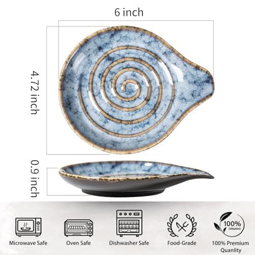 Ceramic Spoon Rest for Stove Top, 6" Spoon Holder, Spoon Rest for Kitchen Counter, Unique, Heat-Resistant Cooking Utensil Holder, Modern Farmhouse Kitchen Décor Marble Grey（No spoon included） - Thumbnail 2