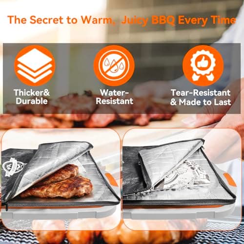BBQ Blanket for Resting Meat, 21in Insulated Brisket Bag - Thumbnail 3