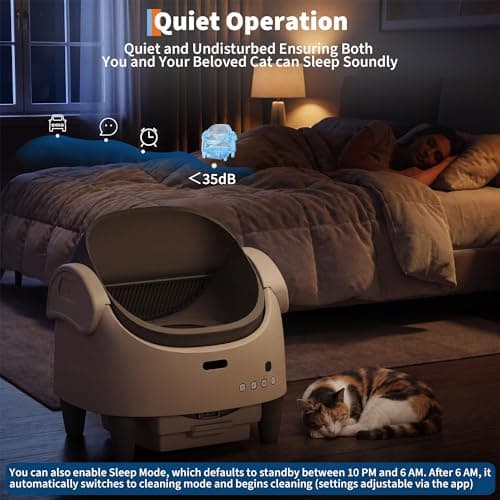 Automatic Cat Litter Box, Self-Cleaning Litter Box with Open-Top Design, 15-Layer Safety Protection System & Smart App Control, Electric Cat Litter Box with Adjustable Entry Height & Odor Control - Thumbnail 6