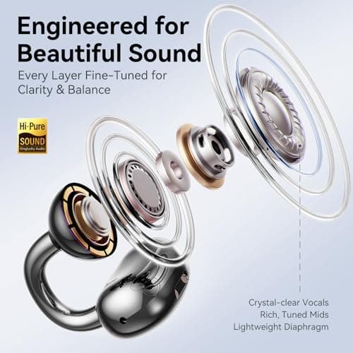 Kinglucky Gen2 Clip-On Earbuds with Butterfly Earrings, Black - Thumbnail 6