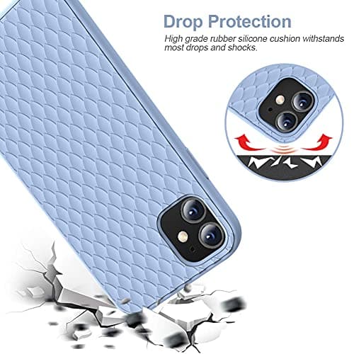 TISOOG for iPhone 11 Case [Cute Dragon Scale Series] Anti-Scratch Microfiber Liner, Shock Absorption Gel Rubber, Liquid Silicone Full Body Drop Protection Case for iPhone 11 - Light Blue - Thumbnail 6