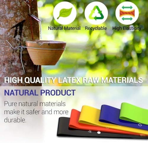 LSLCQW Resistance Bands Set for Men and Women, Pack of 5 Different Levels Elastic Band for Home Gym Long Exercise Workout – Great Fitness Equipment for Training (Assorted) - Thumbnail 5