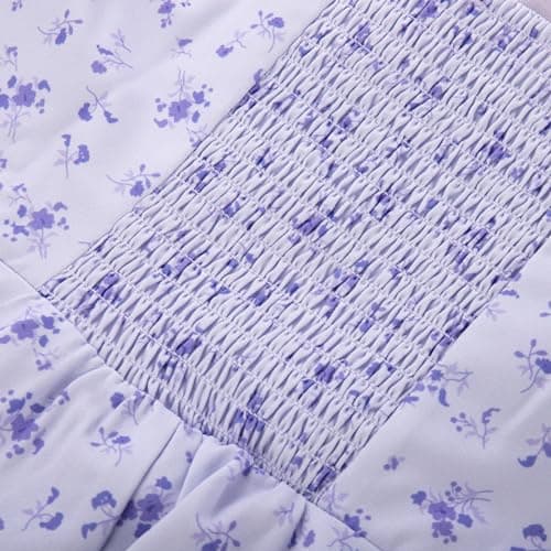 Belle Poque Purple Floral Dress for Women 2026 Summer Sleeveless Flowy Midi Sundress Vintage Cocktail Party Dress Medium - Thumbnail 5