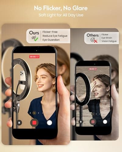Desk Ring Light with Stand - 10.5'' Desktop Ring Light with Phone Holder for Video Recording, Circle Light for Computer Zoom Meeting Video Conference Lighting Video Calls Podcast Streaming - Thumbnail 3