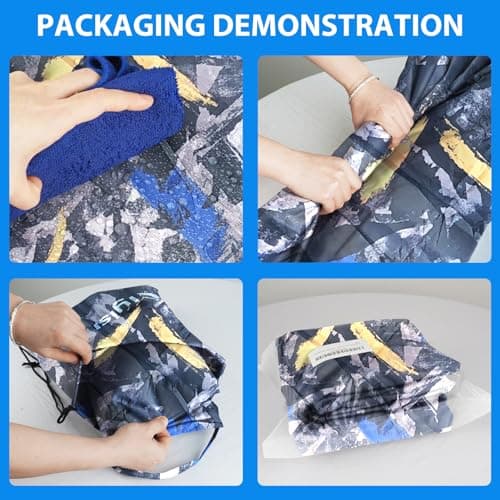 Waterproof Kayak Canoe Cover Accessories, Boat Outdoor Oxford Storage Marine Cockpit Dust Cover UV Protection Ultra Strong Sunblock Shield for Fishing Boat Kayak Canoe (10-11.5FT, Dark Camouflage) - Thumbnail 6