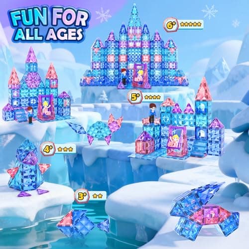 Coodoo Diamond Magnetic Tiles & Building Blocks — Princess Toys for Girls & Boys, Toddler Girl Gifts, 3 4 5 6 Year Old Gifts, Toys for Ages 3-8, 3 Year Old Birthday & Xmas Present - Thumbnail 4