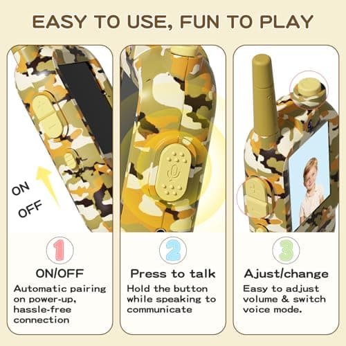 GamiAcces Video Walkie Talkies for Kids with Camera, Rechargeable - Thumbnail 3