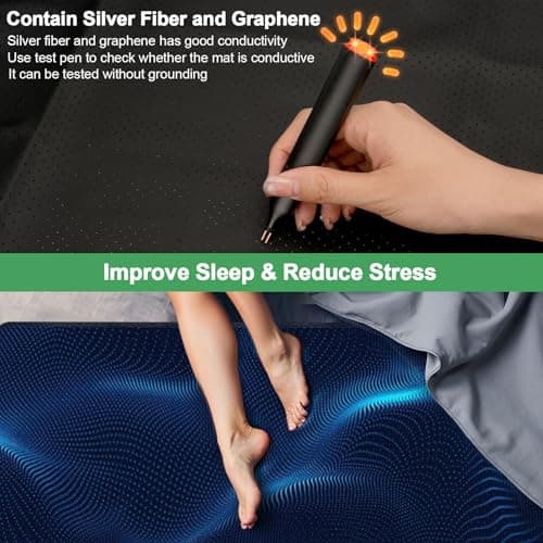 Grounding Mattress Pad with Cord,Grounding Mat for Bed, Grounding Sheets (King, 76"x27") - Thumbnail 3