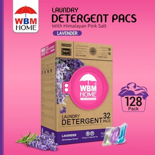 WBM 10-in-1 Laundry Detergent Pods, Fabric Softener with Lavender Extracts, High-Efficiency Laundry Pods with Powerful Stain Lifter Technology - 32 Count Bag - Thumbnail 5