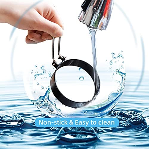Stainless Steel Egg Rings for Frying Eggs（4 Pack） - 3.5" Round Non Stick Griddle Rings with Oil Brush, Egg Sandwich/Pancake/Cooking Molds, Breakfast Maker Accessories & Egg Separator - Thumbnail 5