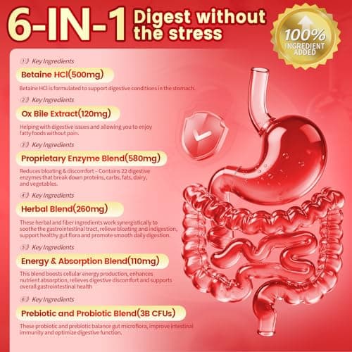 VivoNu Digestive Enzymes | 22 Enzymes with Organic Prebiotics & Probiotics | Supports Digestion* of Protein, Carbs, Fiber & Dairy | 90 Capsules - Thumbnail 3