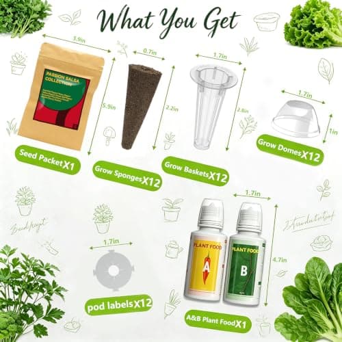 12 Pods Cherry Tomato Seed Pod Kit for AeroGarden, iDoo, Ahopegarden Hydroponic Growing System Indoor Include Red Chili/Purple Bell/Green/Yellow Pepper, Golden/Red Cherry Tomato, Cucumber, 400+ Seeds - Thumbnail 2