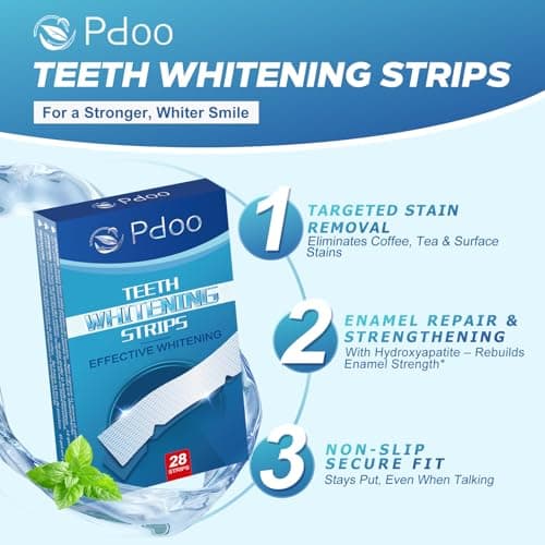 Teeth Whitening Strip 14 Treatments - Whitening Strips for Sensitive People, Fast Remove Smoking, Coffee, Wine Stains, Teeth Brightening Kit Pack of 28 Non-Slip Strips - Thumbnail 3