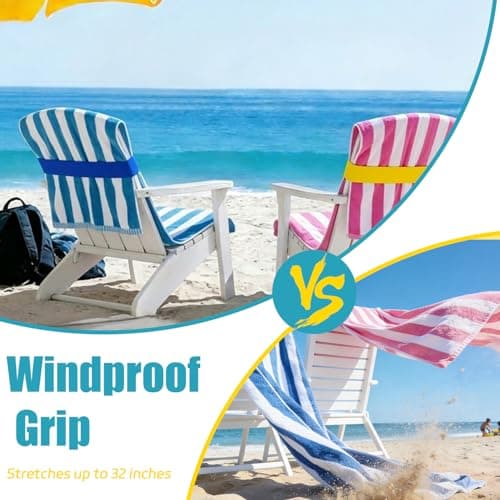Exqusdy 2 in 1 Sand Remover for Beach + Elastic Towel Bands for Cruise Chair – Powder Puff with Talc-Free Formula, Windproof Holder for Pool & Vacation Must Haves, Toddler Friendly - Thumbnail 6