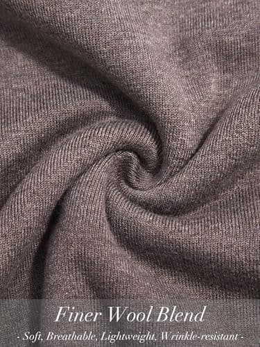LaGracia Wool Blend Sweaters for Women Crewneck Short Sleeve Lightweight Sweater Office Summer Outfits Coffee 2XL - Thumbnail 6