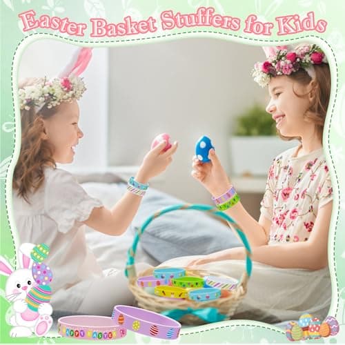 Easter Rubber Bracelets for Kids 30PCS Easter Basket Stuffers Silicone Wristbands Bulk Easter Party Favors Supplies for Kids Easter Egg Fillers Goodie Bag Stuffers Gifts Classroom Prizes Accessories - Thumbnail 6
