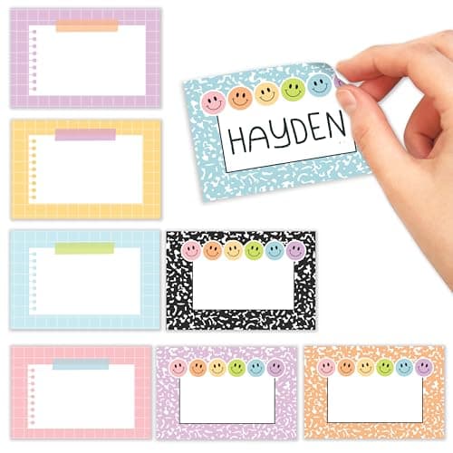 Self Adhesive Name Tags Sticker -56 Student Nametags Sticker, Cubby Name Tags for Classroom Decor, Classroom Labels for Bins, Reunion Baby Shower Birthday Party Supplies, Pastel Sticky Locker Tags - Image 1