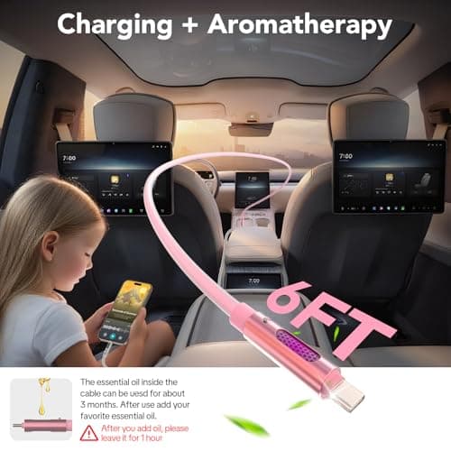 MFish 240W USB-C to USB-C Cable (PD 3.1 EPR), 480Mbps Speed, Fast Charging Type C Cable for MacBook Pro/Air, iPhone 17/16 Pro, Galaxy S25/S24, Laptops, iPad, Durable Silicone, 6FT Pink - Thumbnail 4