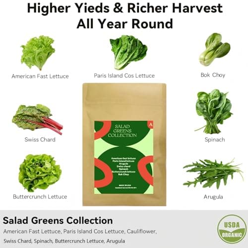 Inbloom 7-Pods Salad Greens Seed Pod Kit for AeroGarden, Ahopegarden, Gardencube Hydroponic Garden with Spinach, Buttercrunch, Paris & American Lettuce, Swiss Chard, Arugula, Bok Choy - 350 Seeds - Thumbnail 2
