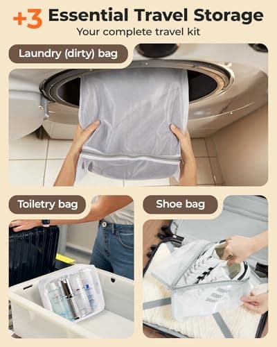 BAGSMART Travel Vacuum Bags with Wireless Pump, 18 Pack Space Saver Bags for Suitcase & Home Storage, Cordless Compression Bags Set for Clothes, with Toiletry Bag, Laundry Bag, Shoe Bag - Thumbnail 5