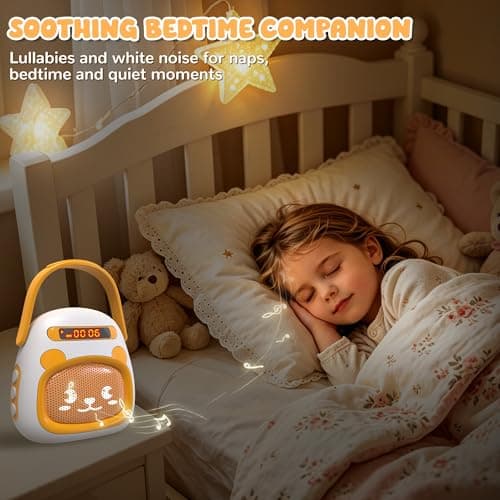 FUTESI Portable Kids Music Player for Toddlers, Preloaded Stories Music Lullabies & White Noise, Mini Toddler MP3 Player with Bluetooth Speaker, Travel Sound Machine for Baby Kids with Strap & Ring - Thumbnail 4