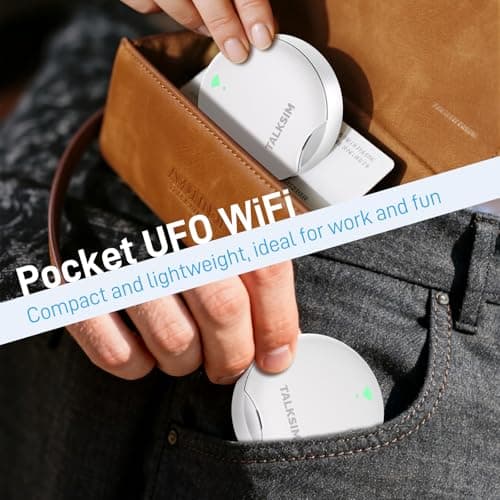 TALKSIM UFO Mobile Hotspot with 1GB Data, 4G LTE Portable WiFi Hotspot Device MiFi, Works with AT&T, T-Mobile, Verizon Network |10 Devices, USA Coverage, No SIM Require, No Contract (White, 1GB 7Days) - Thumbnail 4