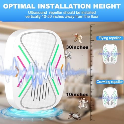 Ultrasonic Pest Control Repeller, Indoor Mouse Repellent for Rats, Mice, Bats, Rodents, Roaches, Cockroaches, Insects, and Mosquitoes – Electronic Plug-in Pest Repeller 6 Pack - Thumbnail 2