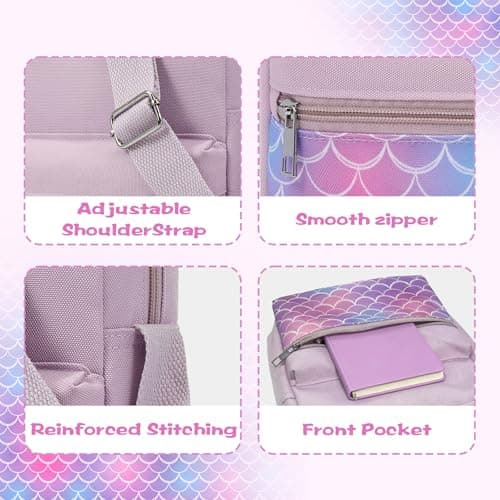 WOOMADA 2pcs Canvas Bag Crossbody Purses Cross Body Bag Messenger Bag CrossBody Purse Set(Violet Scales) - Thumbnail 5