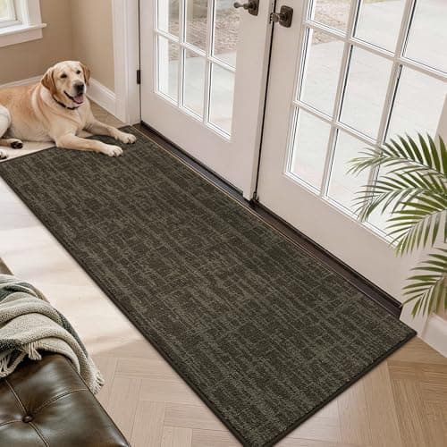 COSY HOMEER Door Mat 24" x 60" Non-Slip Washable Entryway Rug,Dirt Trapper Door Mat Indoor Entrance,Stain Resistant Absorbent Welcome Mats for Front Back Doormats and Wet Shoes,Brown - Image 1