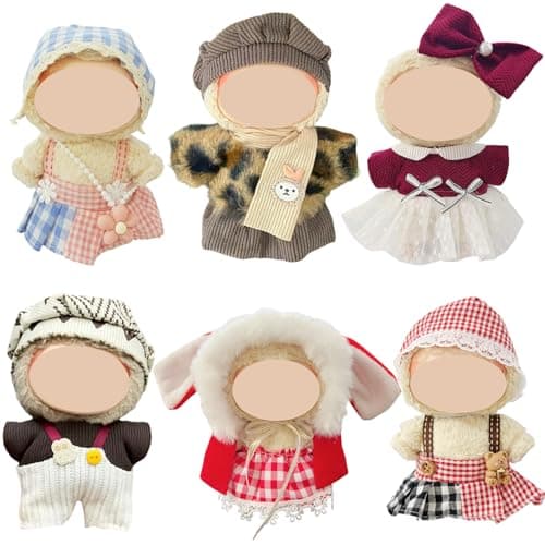 Clothes for Doll, 6 Pack Doll Outfits for 17cm Doll, Perfect for Play and Display, Accessories for Doll's Collectors, (No Dolls) (Set 6)
