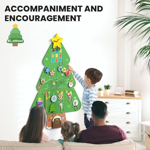 BlueWood Wooden Wall Busy Board Panels, Toddler Learning Activity Center, Montessori Philosophy Sensory, Educational Toys, Conducive to All-Round Development - Tree - Thumbnail 6