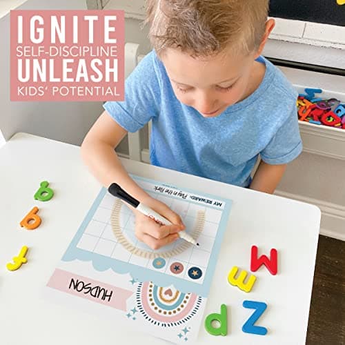 Hadley Designs Sticker Chart for Kids Behavior at Home - Sticker Reward Chart for Kids, Star Charts for Toddler, Star Charts for Good Behavior, Boho School Reward Stickers for Classroom Incentives - Thumbnail 6