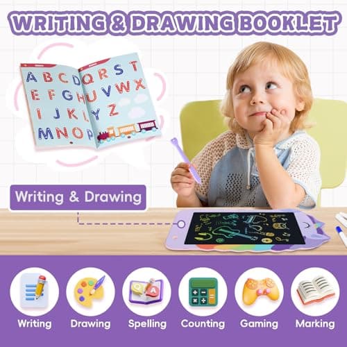 Unicorn Toys LCD Writing Tablet for Girls Kids,Colorful Toddler Drawing Tablet for Educational Baby Girl, Doodle Board Pad Toy for 3 4 5 6-12 Years Old Kid Birthday Party School, 8.5 Inch Purple - Thumbnail 3