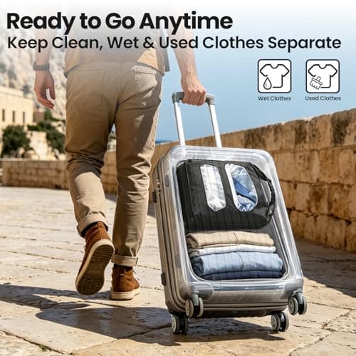 Travel Washing Bag, 2-in-1 Air Valve Design for Separate Washing and Less Water Use, Portable Travel Laundry Washing Bag for Camping, Cruise and RV Living - Travel Lighter, Carry Less - Thumbnail 5