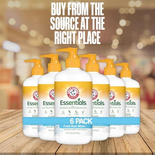 Arm & Hammer 6 Pack Liquid Hand Soap for Skin Cleaning - Cleanser for Kitchen & Bathroom with Fresh Rain Water Scent - Natural Hand Soap Cleanses, Softens 14 FL Oz (414ml) - Thumbnail 2