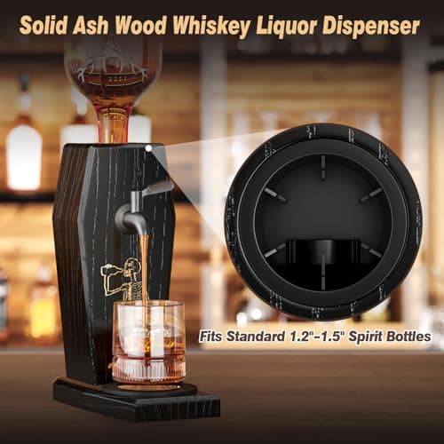 Leakproof Ash Wood Whiskey Liquor Dispenser,Novelty Alcohol Dispenser for Bourbon,Vodka, Wine and Spirits,Fun Bar Accessories for Home Bar,or Man Cave,Ideal Whiskey Gifts for Men,Father's Day - Thumbnail 3