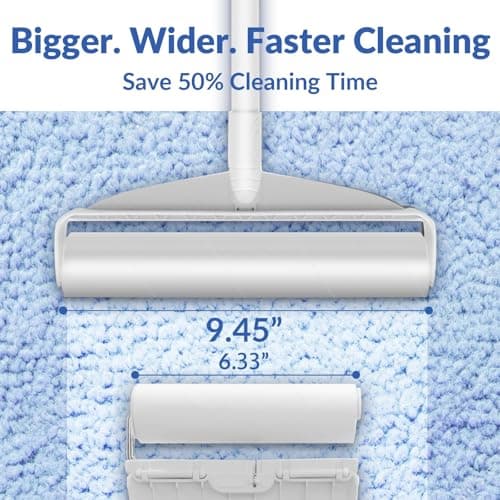 Large Lint Rollers for Carpet: Sticky Rollers for Floor DELOMO 9.45 in with 3 Extendable Handle, Long Handle Sticky Mop for Cleaning Carpets, Cars, Bedding, Couches, and Pet Hair - for Pet Homes - Thumbnail 4