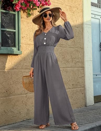 LOOKBOHO Dressy Jumpsuits for Women Casual Long Sleeve Fall Outfits - Thumbnail 4