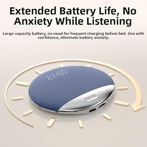 CLAISON Bluetooth Pillow Speaker, Mini Portable Under-Pillow Speakers with Built-in Clock, Soft Immersive Sound Wireless Under-Pillow Sound Box for Side Sleeper - Thumbnail 4