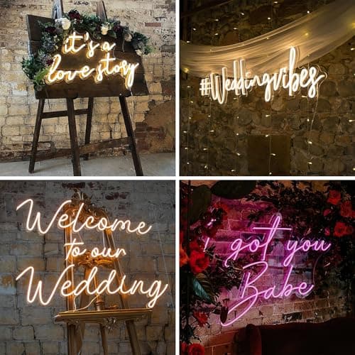 Custom Wedding Neon Sign, Personalized Name Neon Light for Wedding Backdrop, Mr & Mrs LED Sign for Reception Decor, Dimmable Bridal Shower Engagement Gift - Thumbnail 4