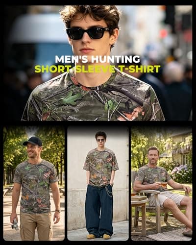 ARRIS Ghost Veil Camo Performance Short Sleeve Shirt for Men – Lightweight Stretch Tee with Elastic Thread Stitching, 4-Way Stretch, UV Protection & Cooling Breathable Outdoor Fabric - Thumbnail 4