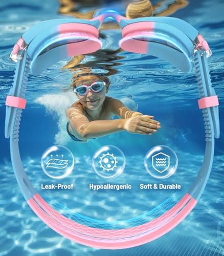 HIGAHY Swim Goggles for Kids 6-14, Anti-Fog UV Protection Clear Swimming Goggles, Leakproof Pool Swim Goggles for Boys Girls - Thumbnail 3