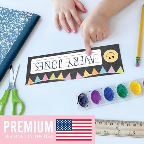 Hadley Designs Desk Name Tags for Classroom - 36 Student Desk Name Plates for Classroom Decor, 9x3 Pastel Nametags Cubby Labels Teacher Supplies, 1st 2nd 3rd Grade Kindergarten Preschool Must Haves - Thumbnail 5