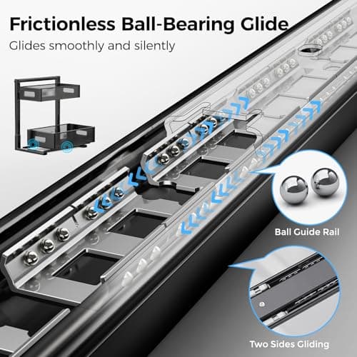 HAIREALM Under Sink Organizer 2 Tier, Adjustable Height Under Sink Organizers and Storage, Smooth & Silent Sliding Out Metal Drawer for Kitchen Bathroom Pantry Cabinet Closet - Thumbnail 3