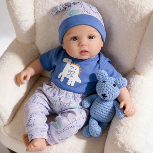 Milidool Lifelike Reborn Baby Dolls Boy - 18-Inch Baby Soft Body Realistic-Newborn Baby Dolls Cloth Body Real Life Baby Dolls with Toy Accessories for Kids Age 3 4 5 6 7 + - Image 1