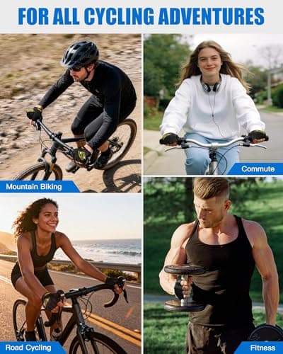 Cycling Gloves for Women/Men Gym Gloves Bike Gloves-[6MM Gel Pad] Half Finger with Shock-Absorbing, Anti-Slip for Cycling, Workout, Training, Weight Lifting, Outdoor, Dirt Bike, Mountain Bike, Riding - Thumbnail 6