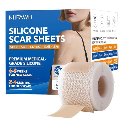 Silicone Scar Sheets, Silicone Scar Tape(1.6"x 60" Roll-1.5M) - Reusable, Soft & Medical Grade Adhesive Tape for Old & New Scars, C-Section, Surgery, Keloid & Acne Scars - Image 1