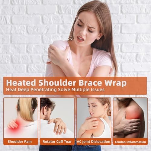 MOTAYU Shoulder-Heating-Pad-Heated-Wrap - 3 Heat Settings Heating Pad for Shoulder,Suitable for Relieving Muscle Pain,Tendonitis Periarthritis - Thumbnail 2