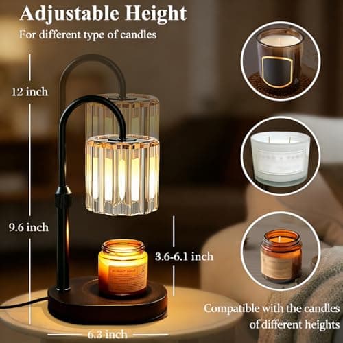 Lukasa Candle Warmer Lamp with Timer, with LED Color Lights, Dimmable, Adjustable Height, House Warming Gifts New Home Decor, Gifts for Women Mom for Birthday Mothers Day Thanksgiving Day Christmas - Thumbnail 4