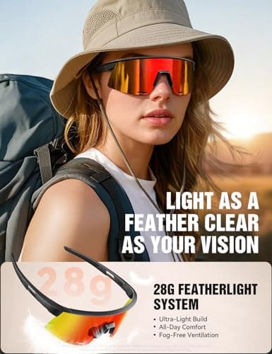 JOYROOM Cycling Glasses Polarized, Sports Sunglasses for Men Women, UV400 Protection, Lightweight Alloy, Adjustable Fit, for Running, Fishing, Skiing, UTV - Thumbnail 5